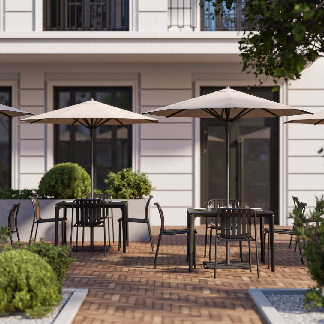 Frappe Aluminum Market Push-Up Umbrella